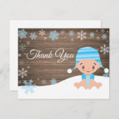 Winter Snowman Blue Hartelijk dank Bedankkaart (Voorkant / Achterkant)