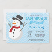 Winter Snowman Boy Baby shower Uitnodiging (Voorkant)