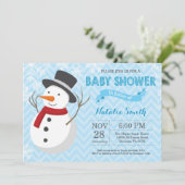 Winter Snowman Boy Baby shower Uitnodiging (Staand voorkant)
