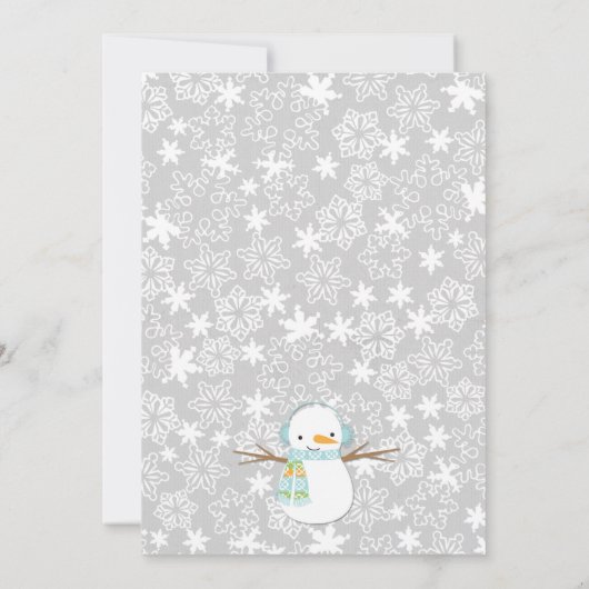 Winter Snowman Boy Baby shower-uitnodiging Kaart (Achterkant)