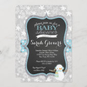 Winter Snowman Boy Baby shower-uitnodiging Kaart (Voorkant / Achterkant)