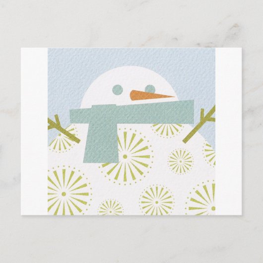 Winter Snowman Briefkaart (Voorkant)