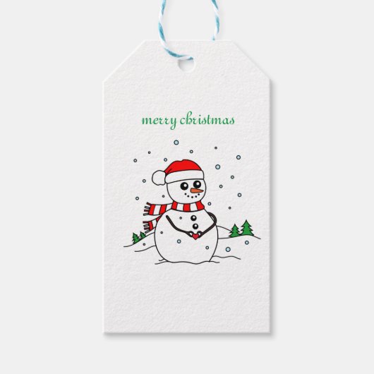 Winter Snowman Cadeaulabel (Voorkant)
