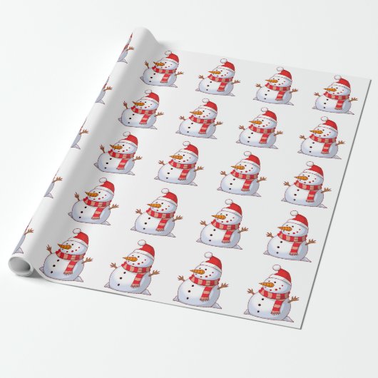 WINTER SNOWMAN CADEAUPAPIER (Uitgerold)