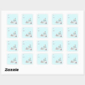 Winter Snowman Christmas To From Customizable  Vierkante Sticker (Vel)