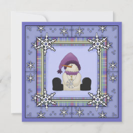 Winter Snowman en Snowflakes Meisjes Baby shower Kaart