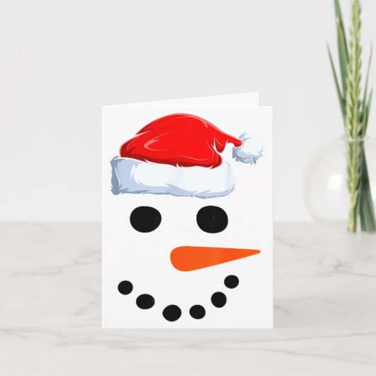 Winter Snowman Face Costume Christmas Snowman  Kaart (Voorkant)
