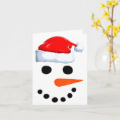 Winter Snowman Face Costume Christmas Snowman  Kaart (Gele Bloem)