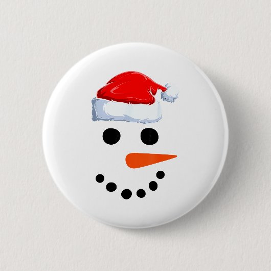 Winter Snowman Face Costume Christmas Snowman Ronde Button 5,7 Cm (Voorkant)