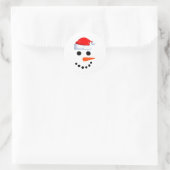 Winter Snowman Face Costume Christmas Snowman  Ronde Sticker (Tas)