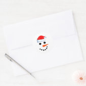 Winter Snowman Face Costume Christmas Snowman  Ronde Sticker (Envelop)