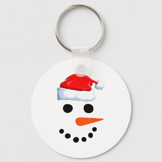 Winter Snowman Face Costume Christmas Snowman Sleutelhanger (Voorkant)