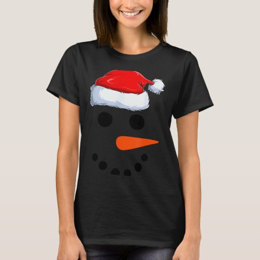 Winter Snowman Face Costume Christmas Snowman  T-shirt (Voorkant)