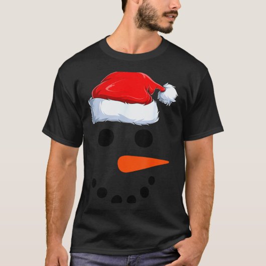 Winter Snowman Face Costume Christmas Snowman T-shirt (Voorkant)