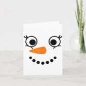 Winter Snowman Face Eyelashes Christmas Xmas Fun D Kaart (Voorkant)