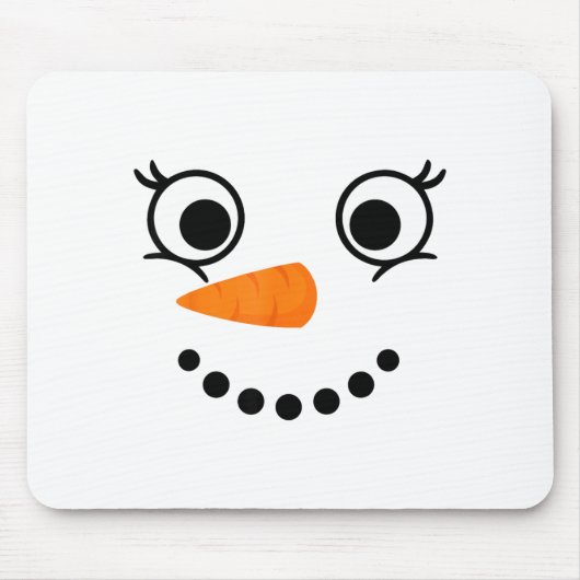 Winter Snowman Face Eyelashes Christmas Xmas Fun D Muismat (Voorkant)