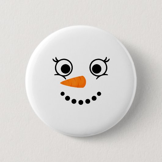 Winter Snowman Face Eyelashes Christmas Xmas Fun D Ronde Button 5,7 Cm (Voorkant)
