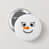 Winter Snowman Face Eyelashes Christmas Xmas Fun D Ronde Button 5,7 Cm (Voorkant /achterkant)