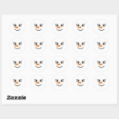 Winter Snowman Face Eyelashes Christmas Xmas Fun D Ronde Sticker (Vel)