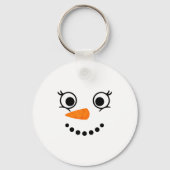 Winter Snowman Face Eyelashes Christmas Xmas Fun D Sleutelhanger (Voorkant)