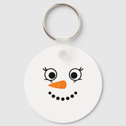 Winter Snowman Face Eyelashes Christmas Xmas Fun D Sleutelhanger (Voorkant)