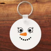 Winter Snowman Face Eyelashes Christmas Xmas Fun D Sleutelhanger (Voorkant)