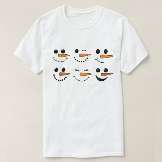 Winter Snowman Face Kerstmis Snowman Costume T-Sh T-shirt (Design voorkant)
