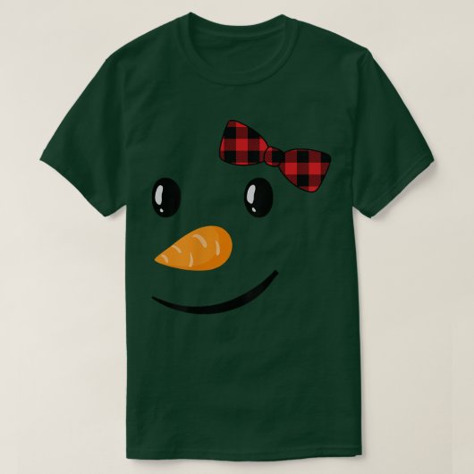 Winter Snowman Face T-shirt (Design voorkant)