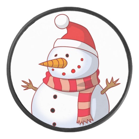 WINTER SNOWMAN HOCKEY PUCK (Voorkant)