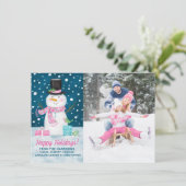 Winter Snowman Holiday Kaart (Staand voorkant)