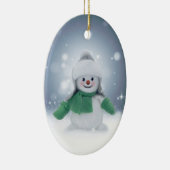 Winter Snowman in Green Keramisch Ornament (Rechts)