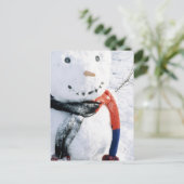 Winter Snowman Kaarten en Stickers (Staand voorkant)