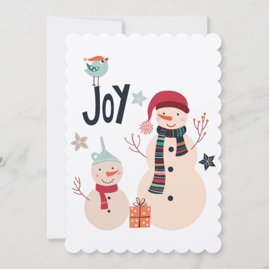 Winter Snowman Kerstmis Scandinavische kaart (Voorkant)