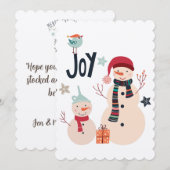 Winter Snowman Kerstmis Scandinavische kaart (Voorkant / Achterkant)