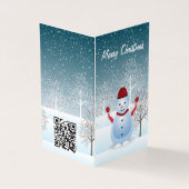 Winter Snowman-kerstWenskaart Kaart (Buitenkant)