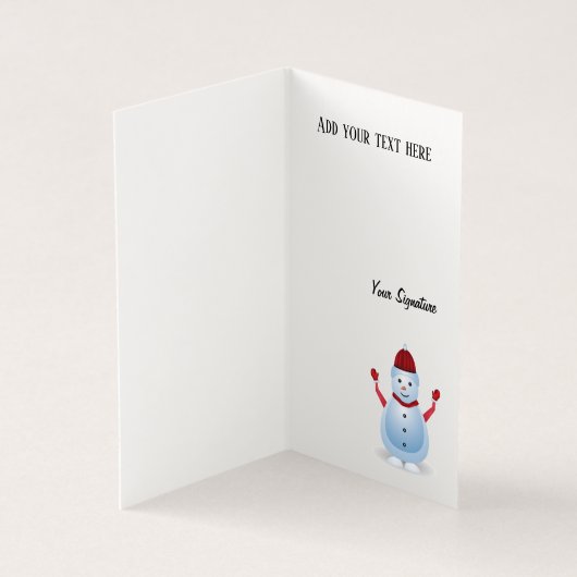 Winter Snowman-kerstWenskaart Kaart (Binnen)