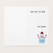 Winter Snowman-kerstWenskaart Kaart (Binnenkant ongevouwen)