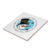 Winter Snowman laat het sneeuwen Tegeltje (Zijkant)