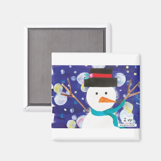 Winter Snowman Magneet (Voorkant / Achterkant)