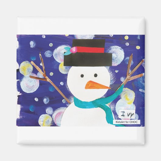 Winter Snowman Magneet (Voorkant)