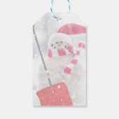 Winter Snowman met kerstcadeaus Cadeaulabel (Achterkant)