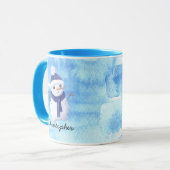 Winter Snowman met Persoonlijke naam Kerstmis Mok (Voorkant links)