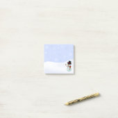 Winter Snowman met sneeuwvlokken Post-it® Notes (Op bureau)