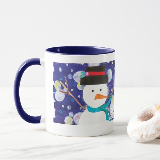 Winter Snowman Mok (Met donut)