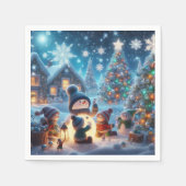 Winter Snowman Papier servet (Voorkant)