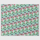 Winter Snowman Patroon Wrapping Paper Cadeaupapier (Vlak)