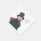Winter Snowman Persoonlijk Servet (Hoek)