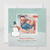  Winter Snowman Prettige feestdagen Foto Feestdagenkaart (Voorkant)