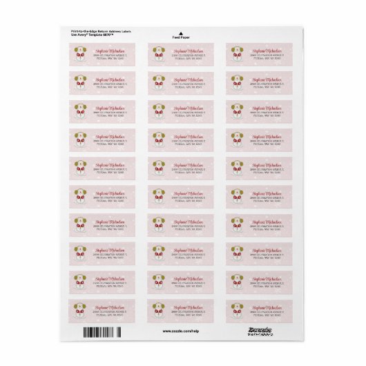 Winter Snowman Red Holiday Return Address Etiket (Full Sheet)