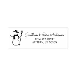 Winter Snowman Return Address Zelfinktende Stempel